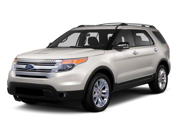 2013 Ford Explorer XLT in White Platinum Clearcoat Metallic — front three-quarter view