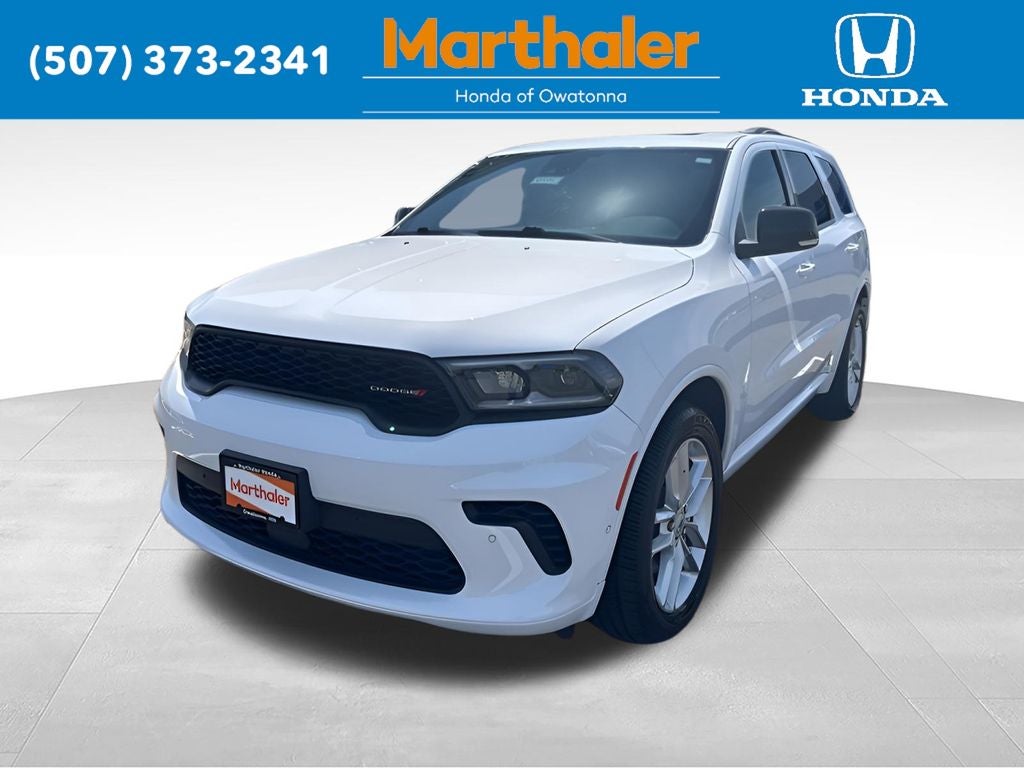 2026 Dodge Durango GT Plus in White Knuckle Clearcoat — front three-quarter view