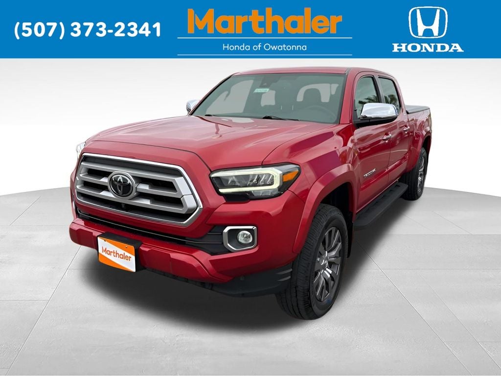 2022 Toyota Tacoma Limited V6 in Barcelona Red Metallic — front three-quarter view