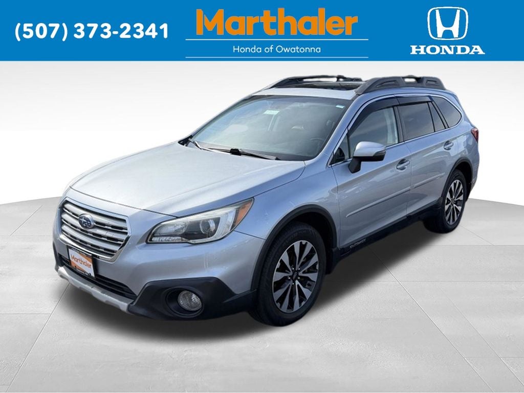 2016 Subaru Outback 3.6R Limited in Ice Silver Metallic — front three-quarter view